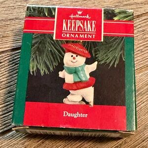 Hallmark 1990 Ornament Keepsake Daughter Snowgirl Ice Skater Original W Box